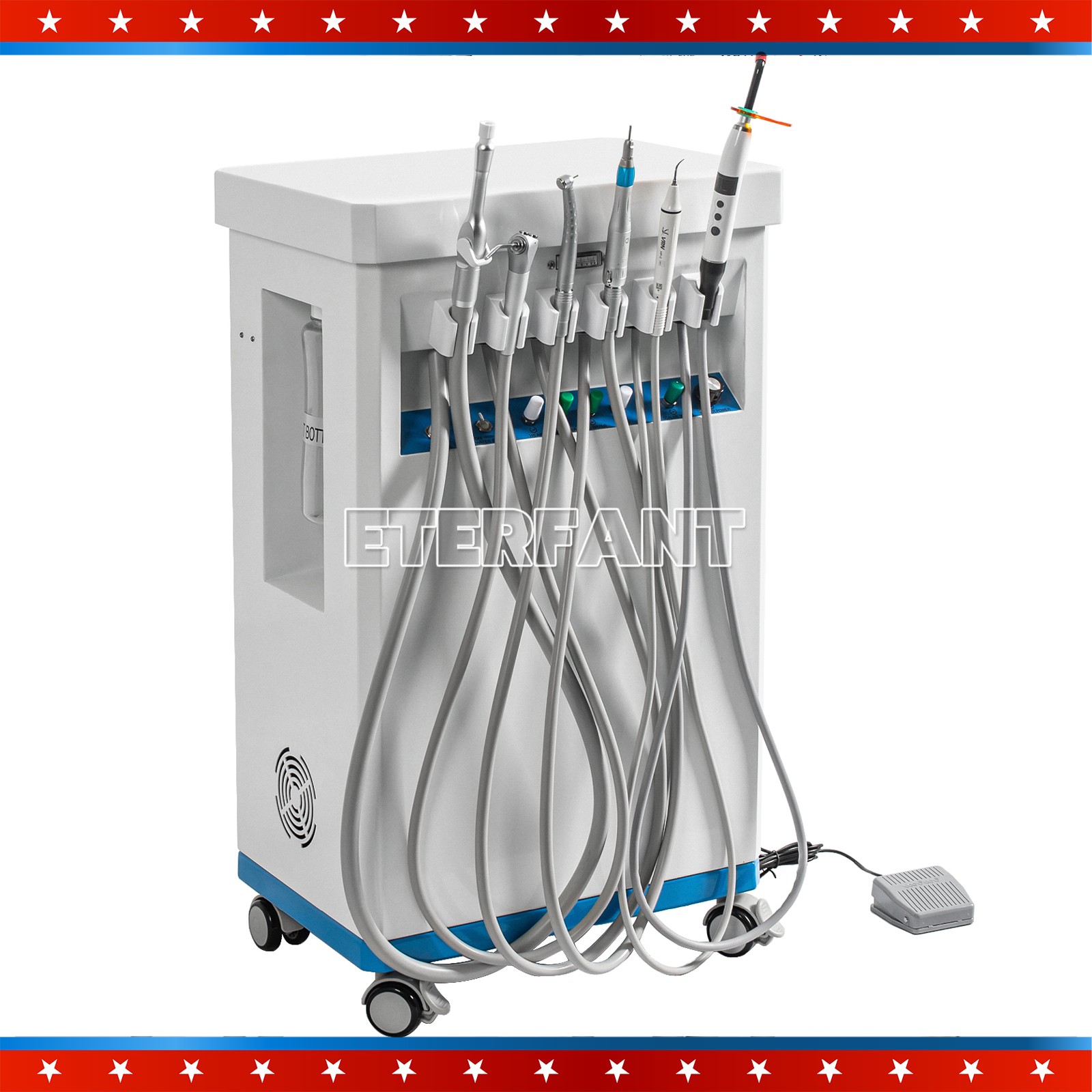 Dental Cart Delivery Unit System with Air Compressor LED Curing Light Scaler