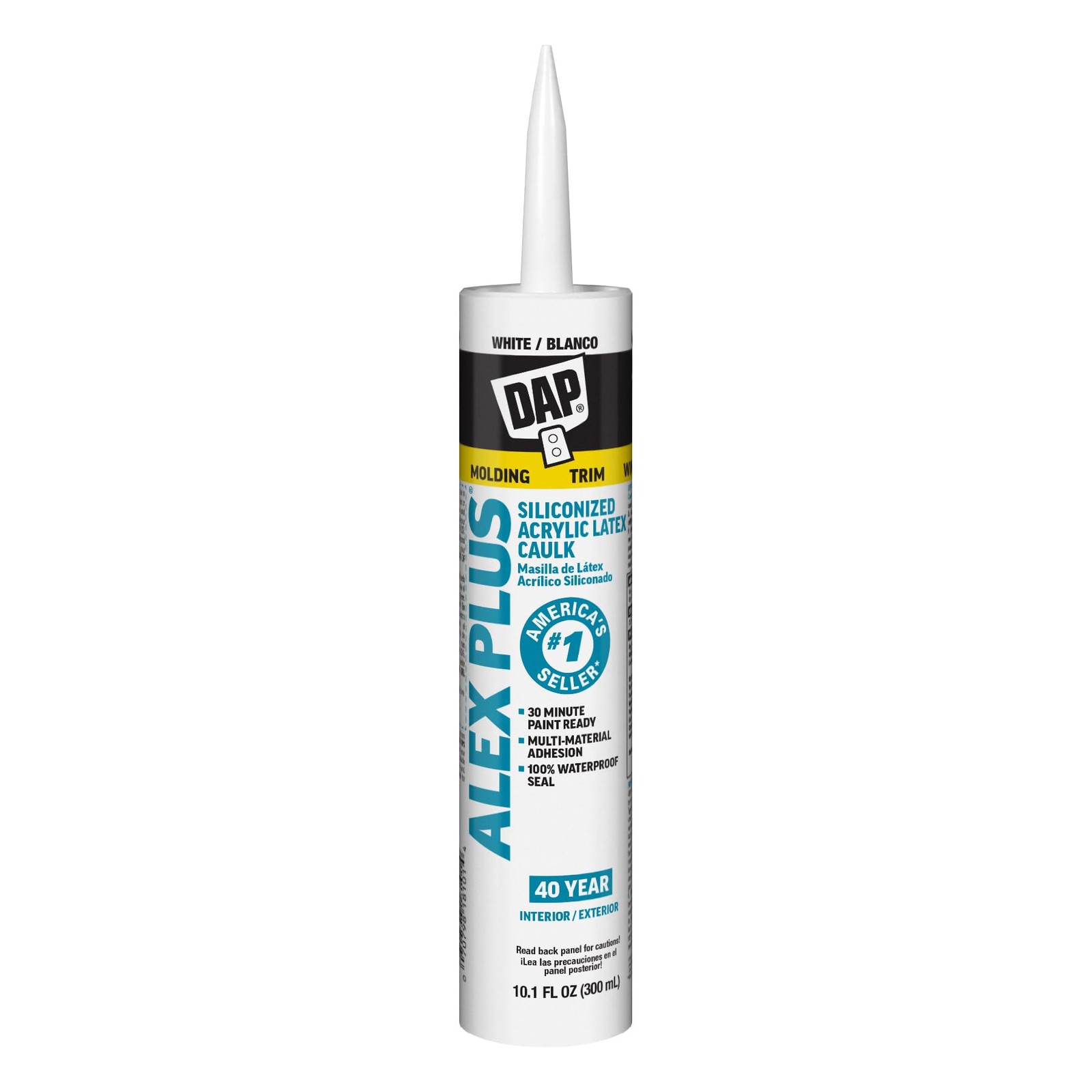 DAP INC 18152 10.1oz White Alex Plus Acrylic Latex Caulk 10.1 Fl Oz,