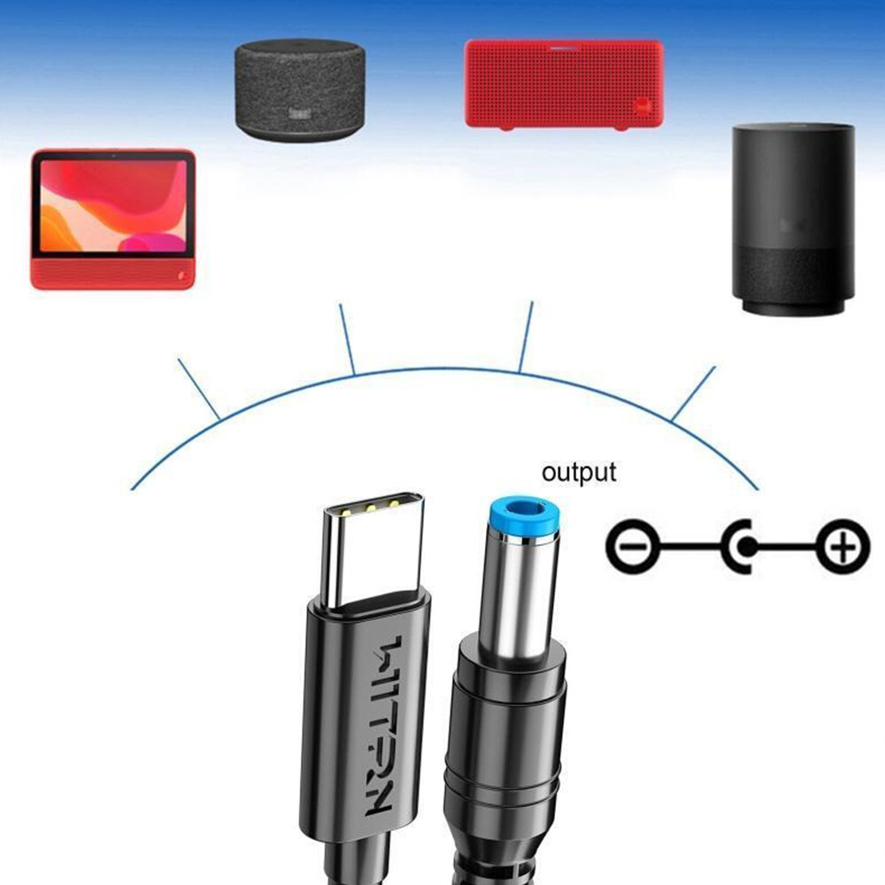 USB C Type-C 9V/12V/15V/20V 5.5×2.5mm Converter Cable Power Adapter for Laptop