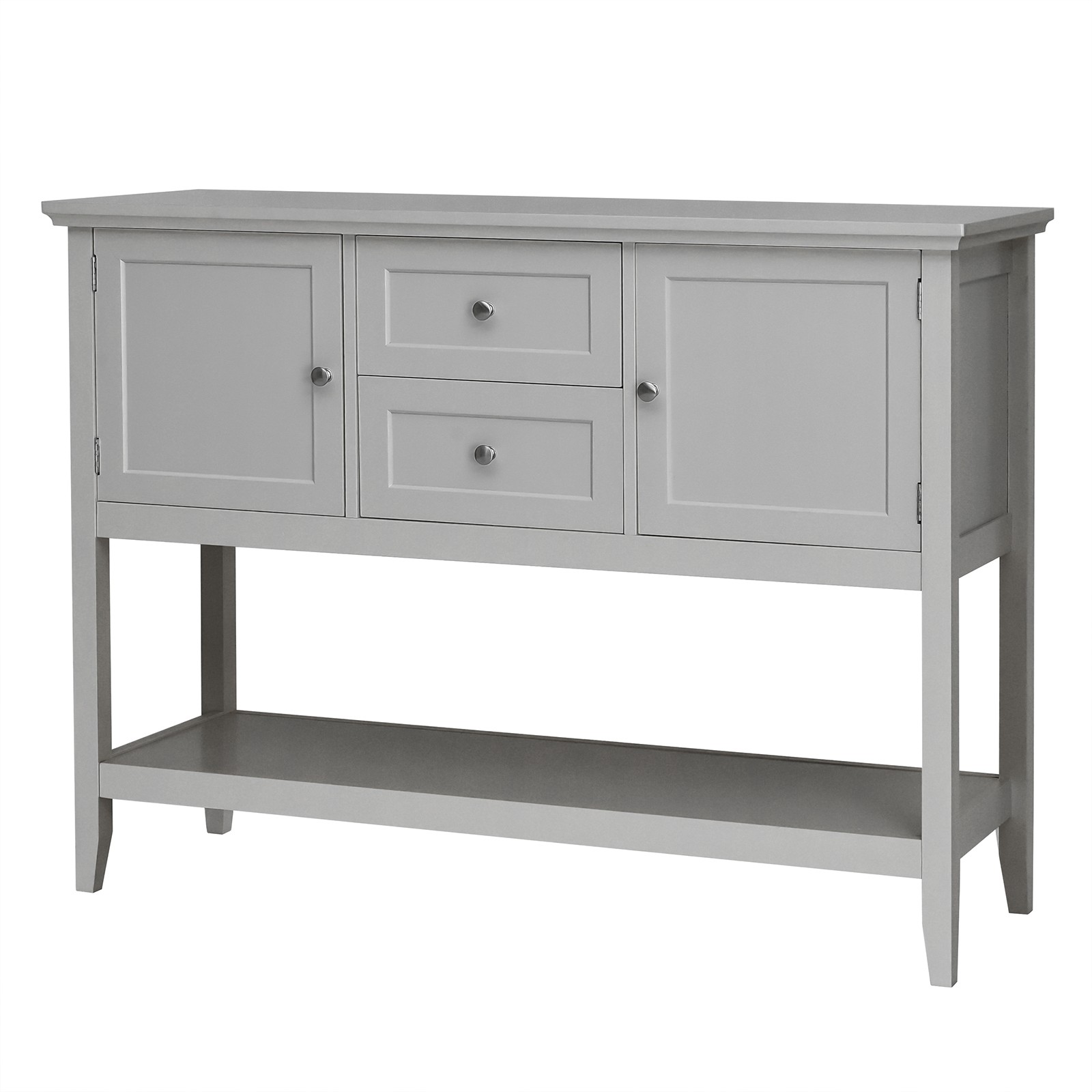 Costway Sideboard Buffet Table Wooden Console Table w/ Drawers & Cabinets Gray