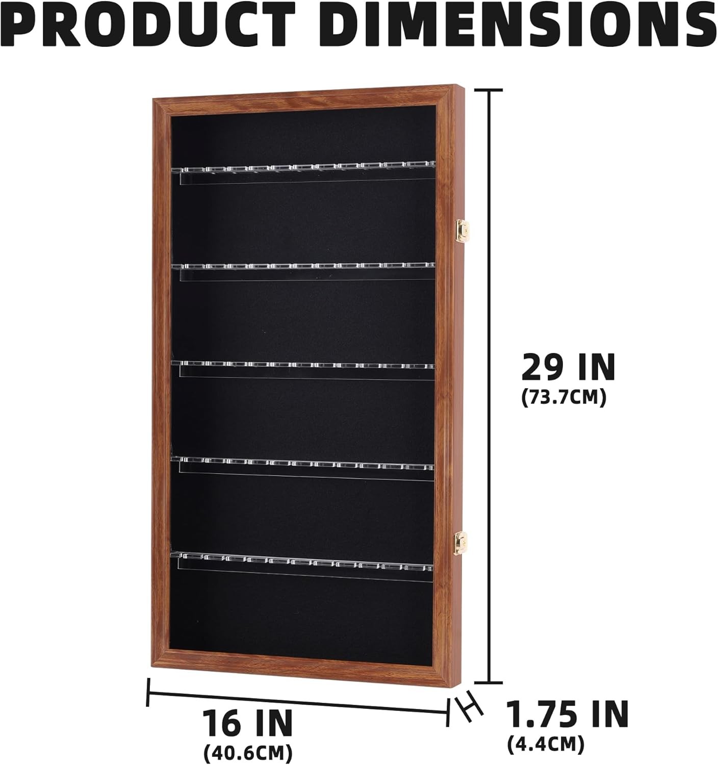 60 Souvenir Spoon Tea Display Case Rack Holder Wall Small, Walnut