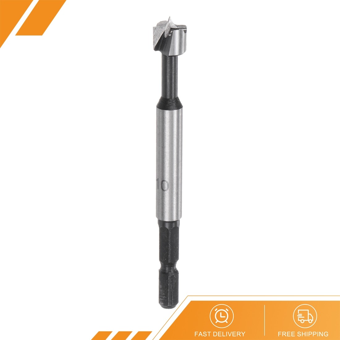 Forstner Drill Bit – 25/64″(10mm) Carbon Steel Hex Shank Wood Drilling Bit