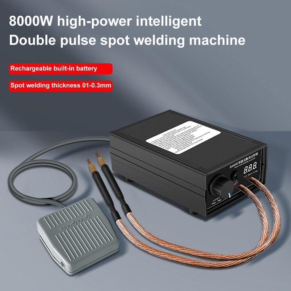 8000W Mini Spot Welder Machine DIY Kit Battery Spot Welding Pen Tools Black NEW