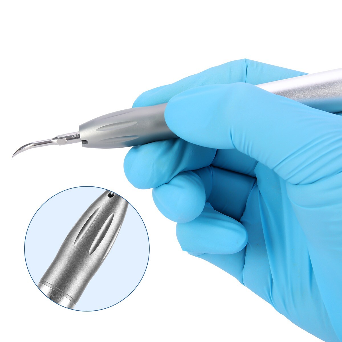 AZDENT Dental Ultrasonic Air Perio Scaler Handpiece 4 Hole with 3 Tips USA