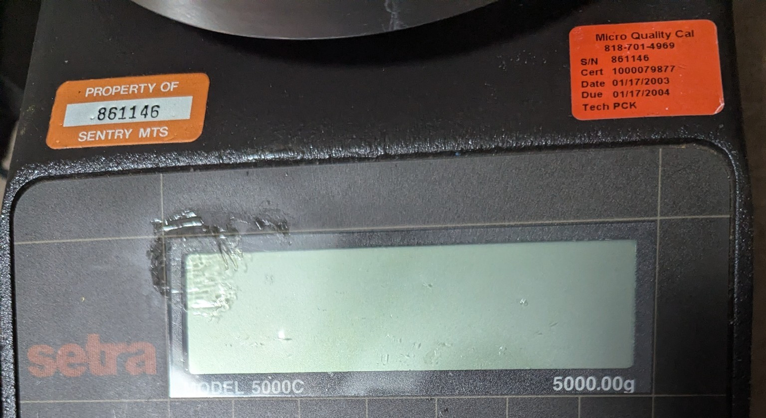 Setra 5000C Top Loading Balance 5000g Digital Lab Scale w/ AC Adapter