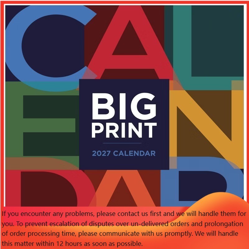 2027 Big Print Wall Calendar TF Publishing Large Grid 2-Page Spread FSC Paper
