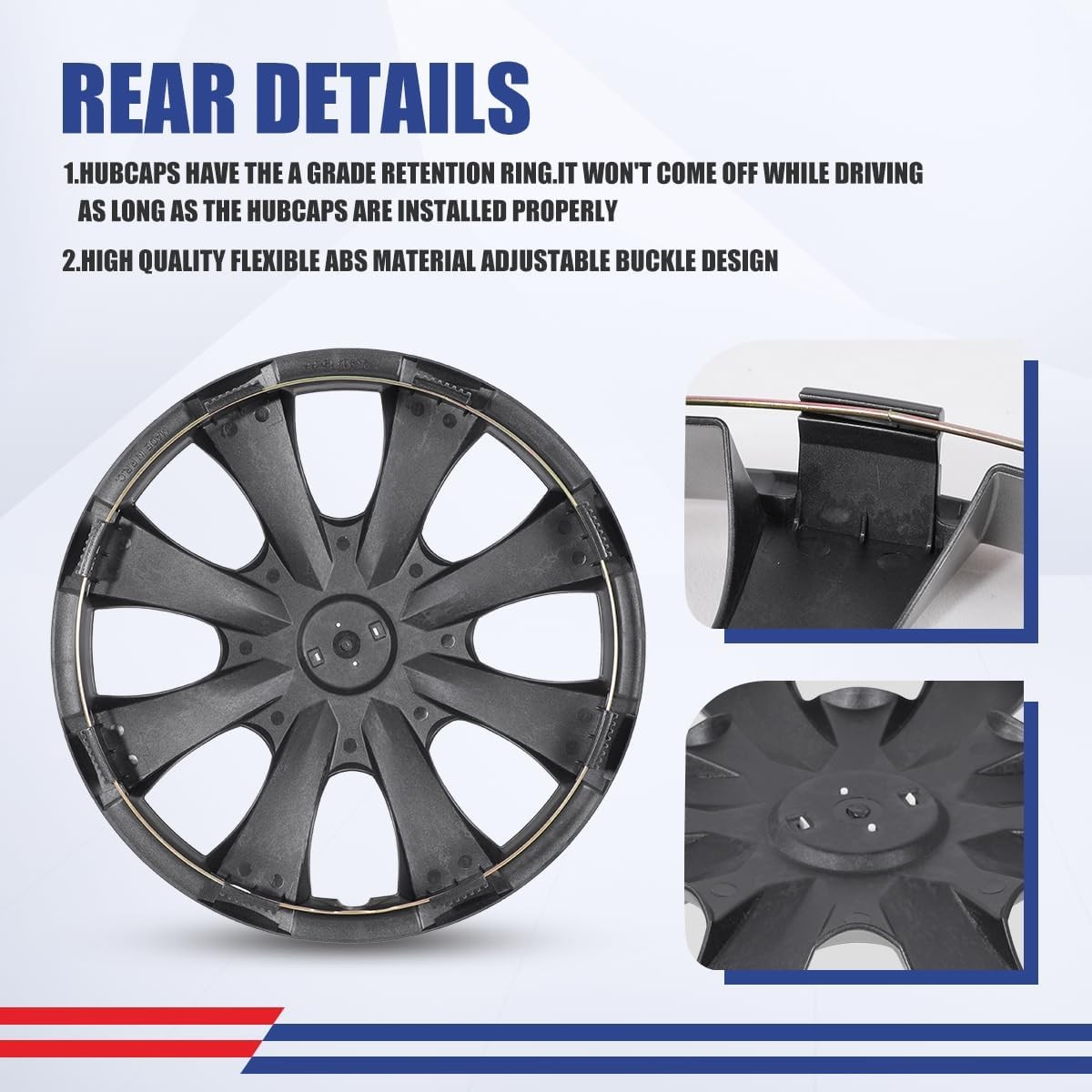 15 Inch Hubcaps Fit for 2009-2019 Corolla Set of 4 ABS PC Material Lacquer