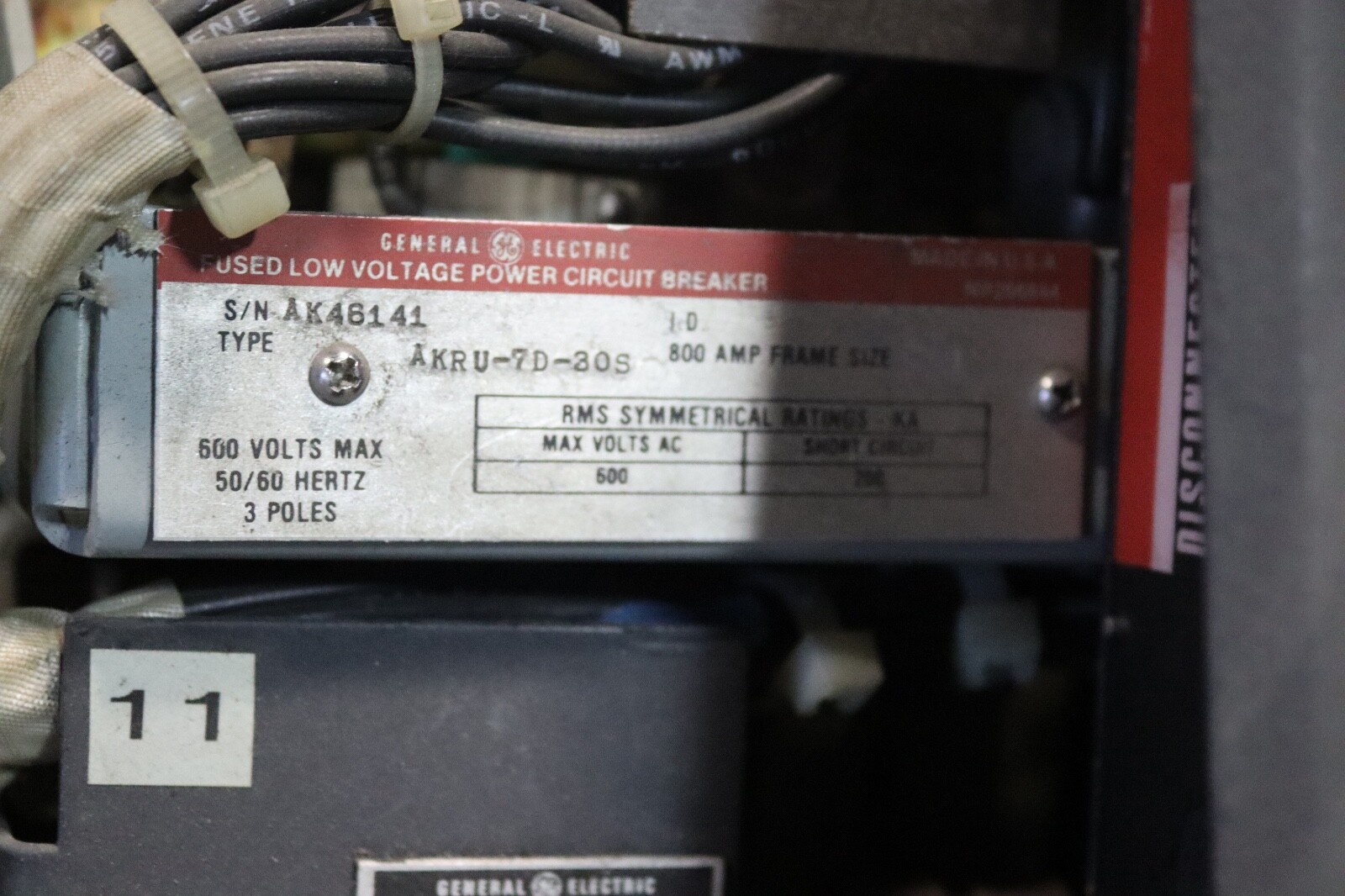 GE AKRU-7D-30S 800 AMP FRAME CIRCUIT BREAKER W/AC-PRO TRIP UNIT