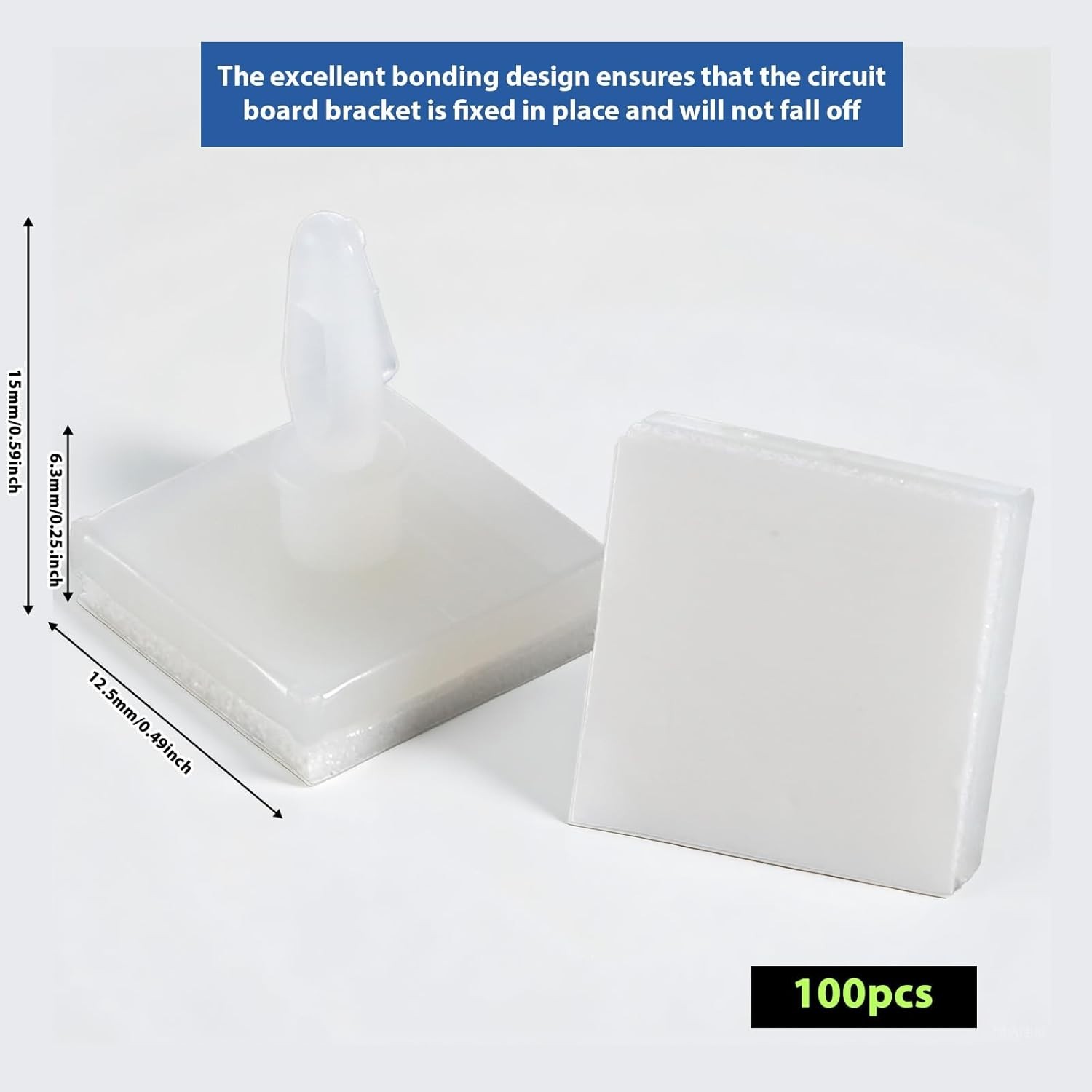 100-Pcs Adhesive PCB Standoffs, 0.25″ Plastic Insulated Circuit Board Mounts