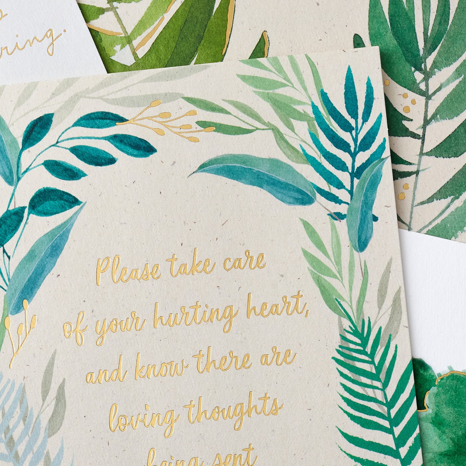 Hallmark Sympathy Cards 5 inches x 7.2 inches, Watercolor Greenery