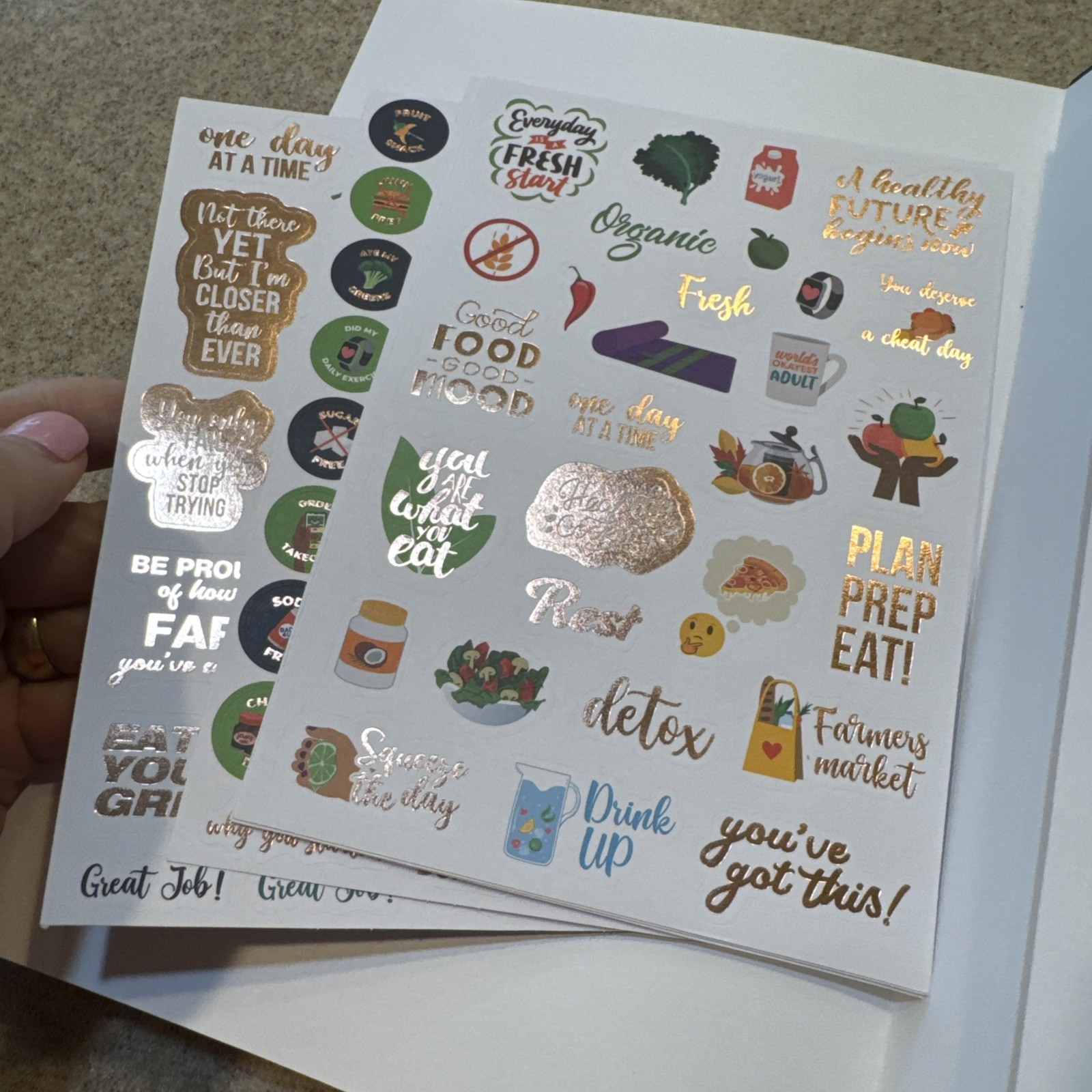 Clever Fox Food Journal Pro Diet & Wellness Planner Black With Stickers