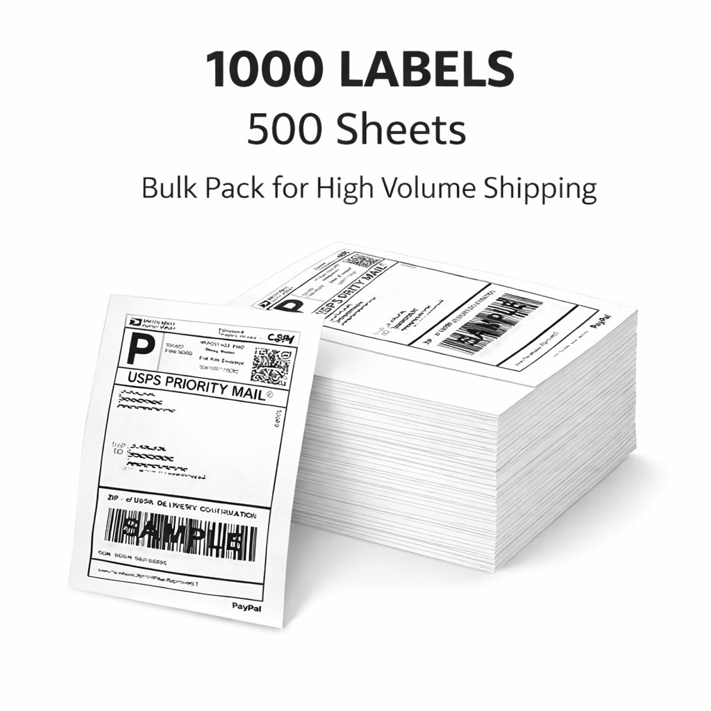 1000 Premium 8.5″ X 5.5″ Half Sheet Self Adhesive Shipping Labels –