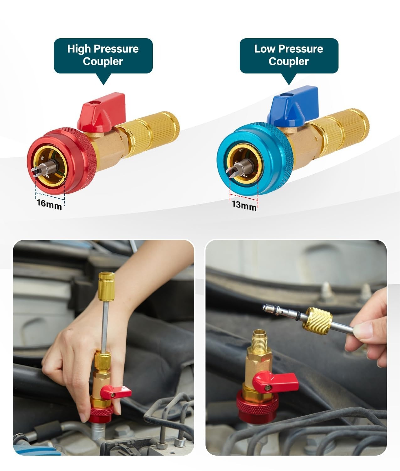R134A Valve Core Remover Installer WADEO AC High Low Pressure Tool