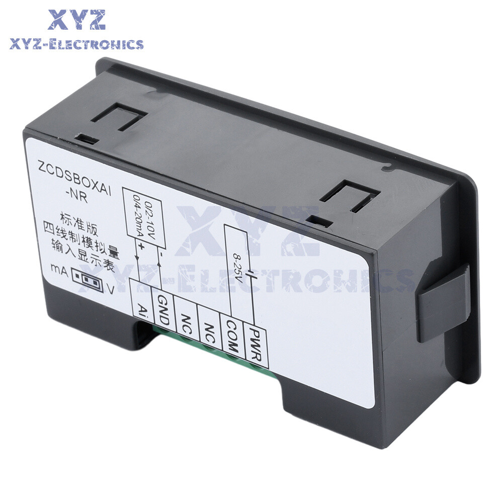 0-10V 0-20mA 2-10V 4-20mA 4-Wire Analog Input (Reception) Display Meter DC 8~25V