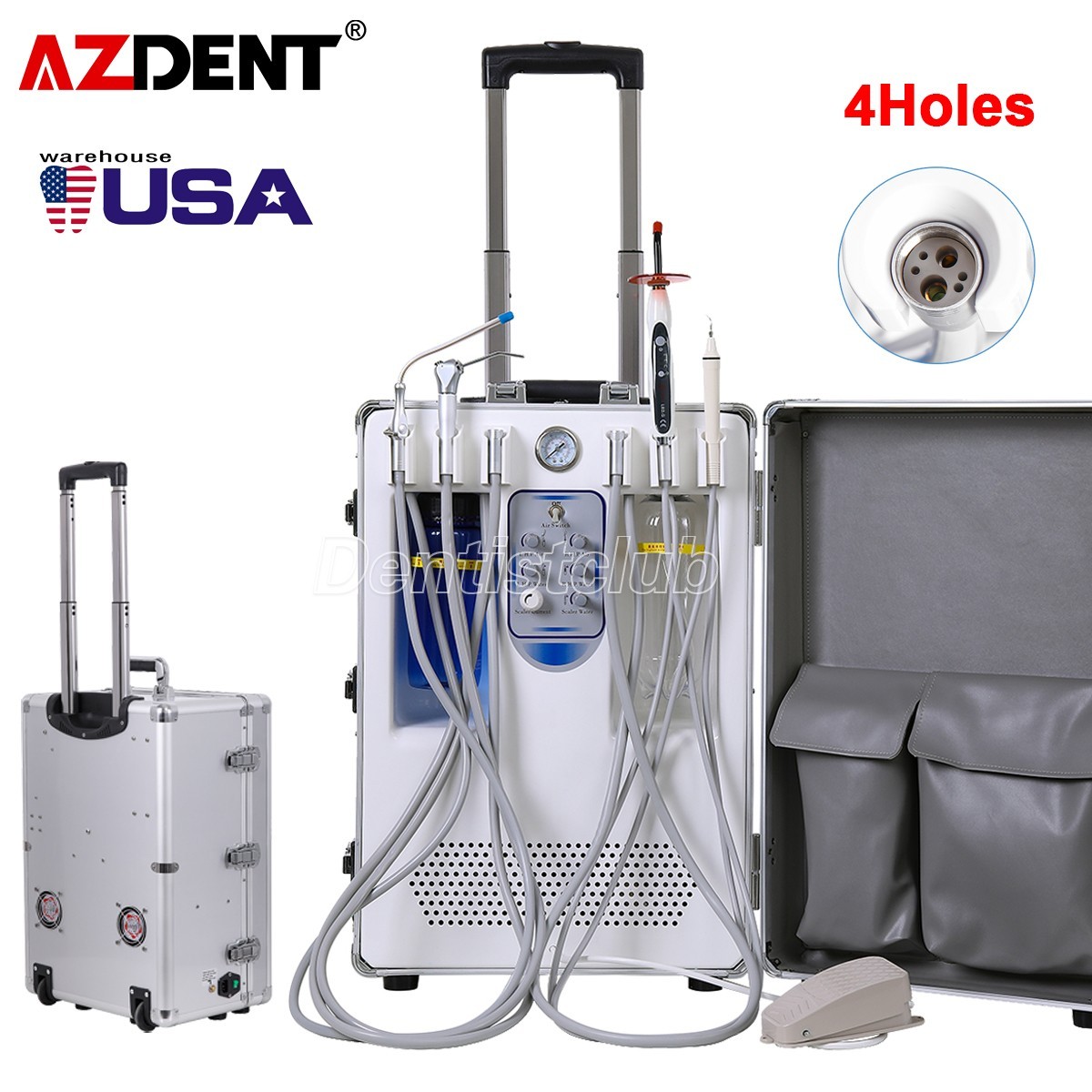 Dental Mobile Delivery Unit with Air Compressor/Suction System/Ultrasonic Scaler