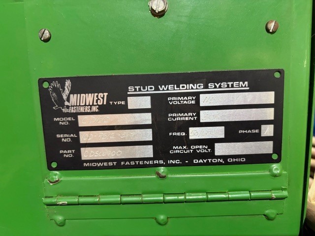 Midwest Fasteners CD100 stud welder