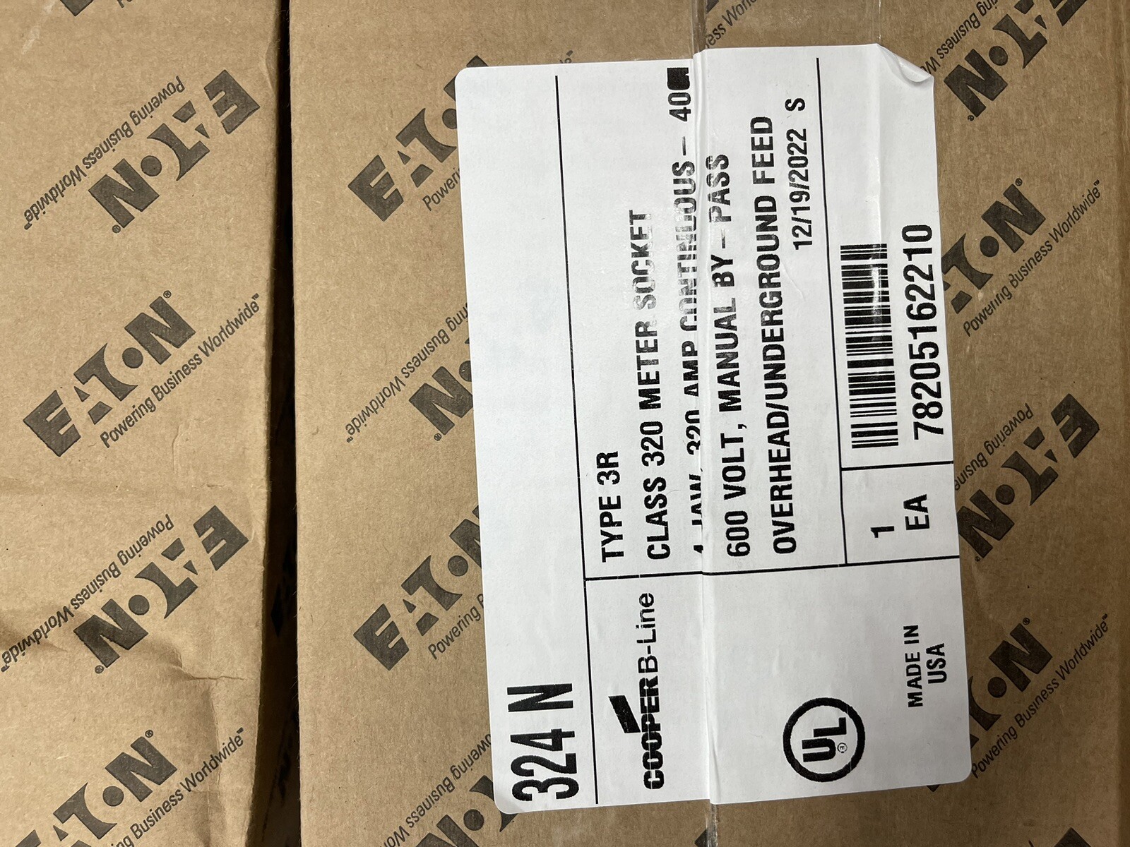 EATON 400 / 320 Amp Meter Base Socket Single Phase 324N Brand New UL Listed
