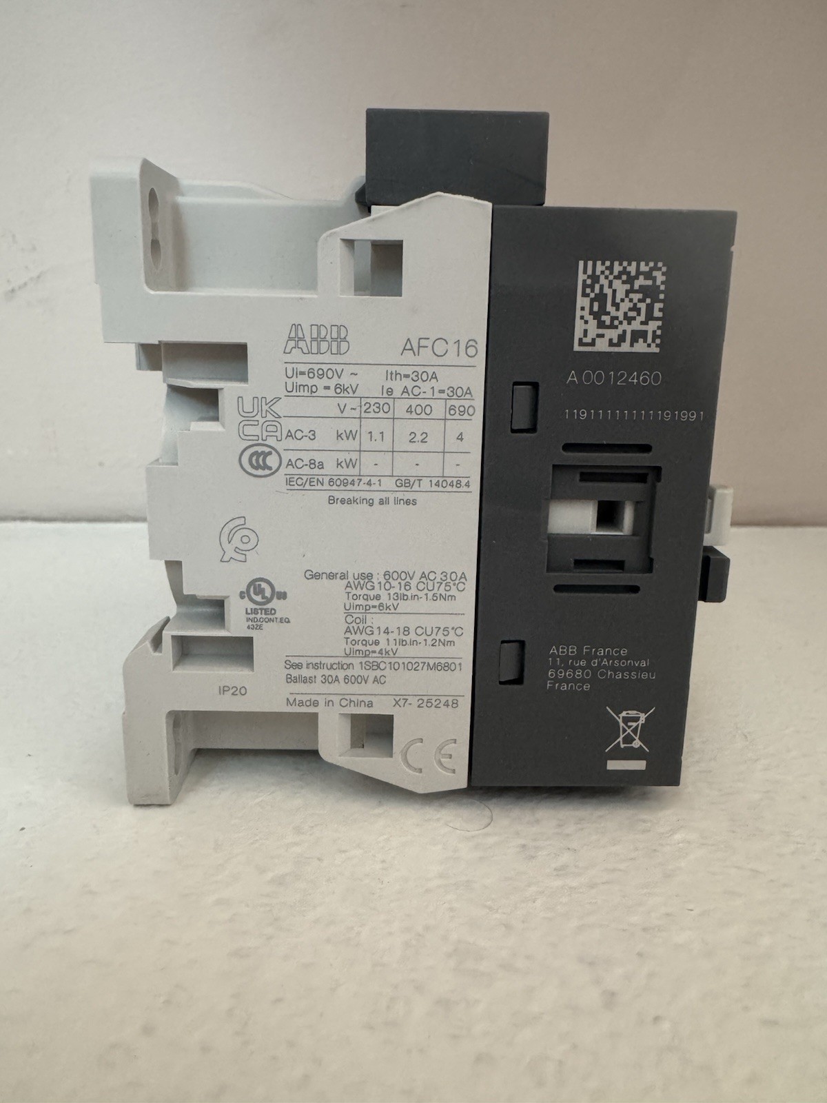 ABB AFC16-04-00-84, 1SBL171101R8400, 4NC CONT, 110V 50/60HZ