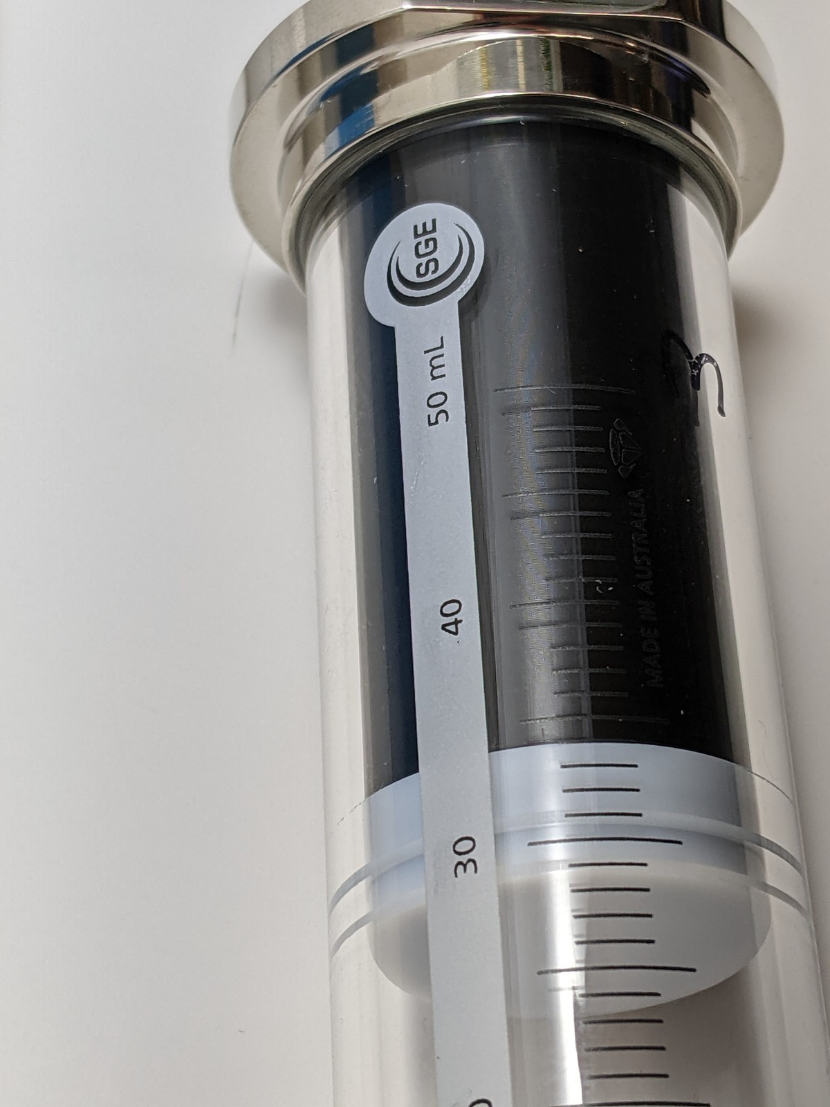 SGE 50MR-LL-GT 50 mL Gas-Tight Syringe, Luer-Lock 009660