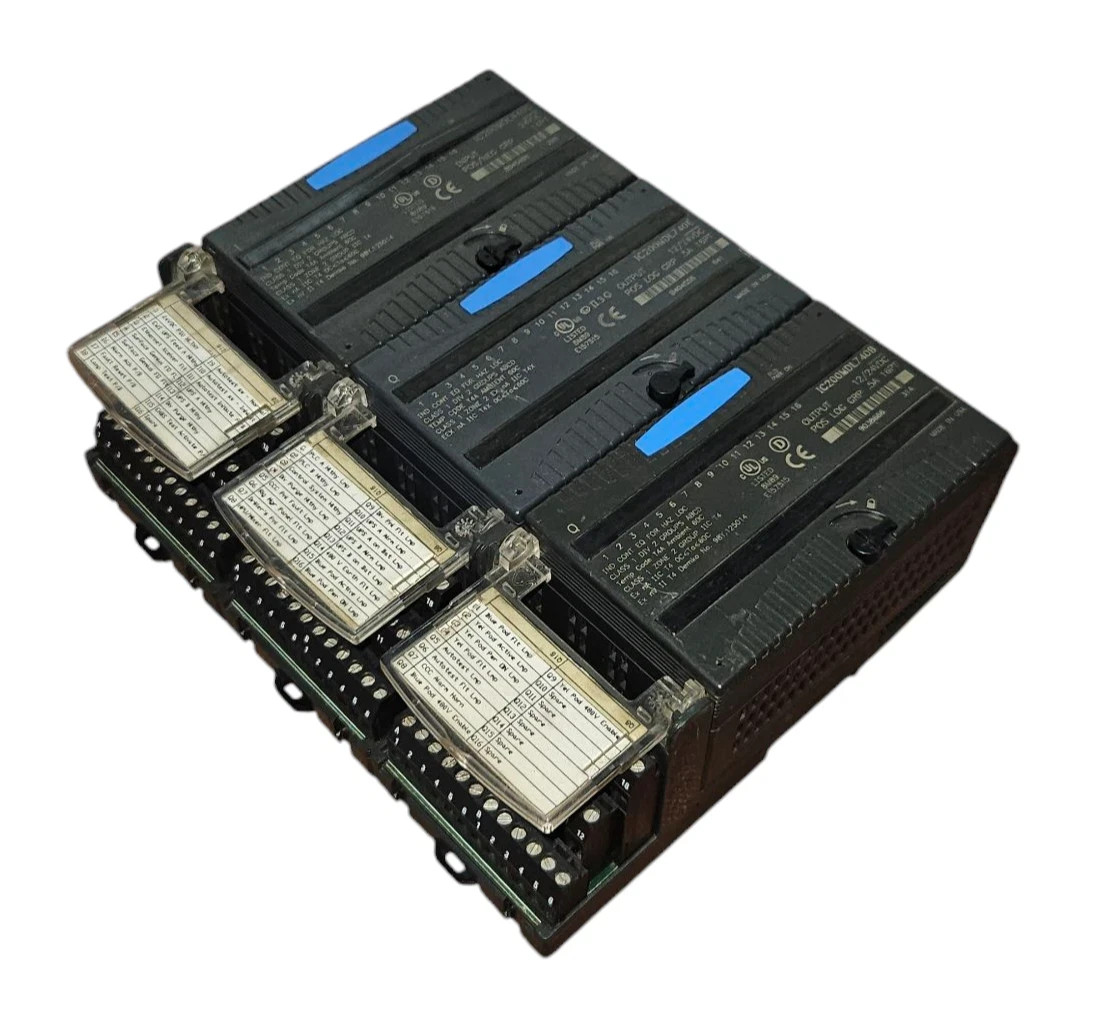 SET OF 03 PCS GE FANUC IC200MDL740E,IC200MDL740C,IC200MDL640C WITH IC200CHS022B