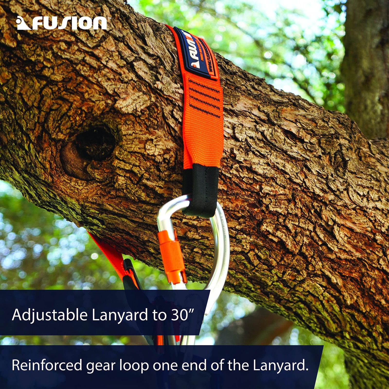 Fusion Adjustable Lanyard D-Ring Orange30 Inches Tzp-16-3