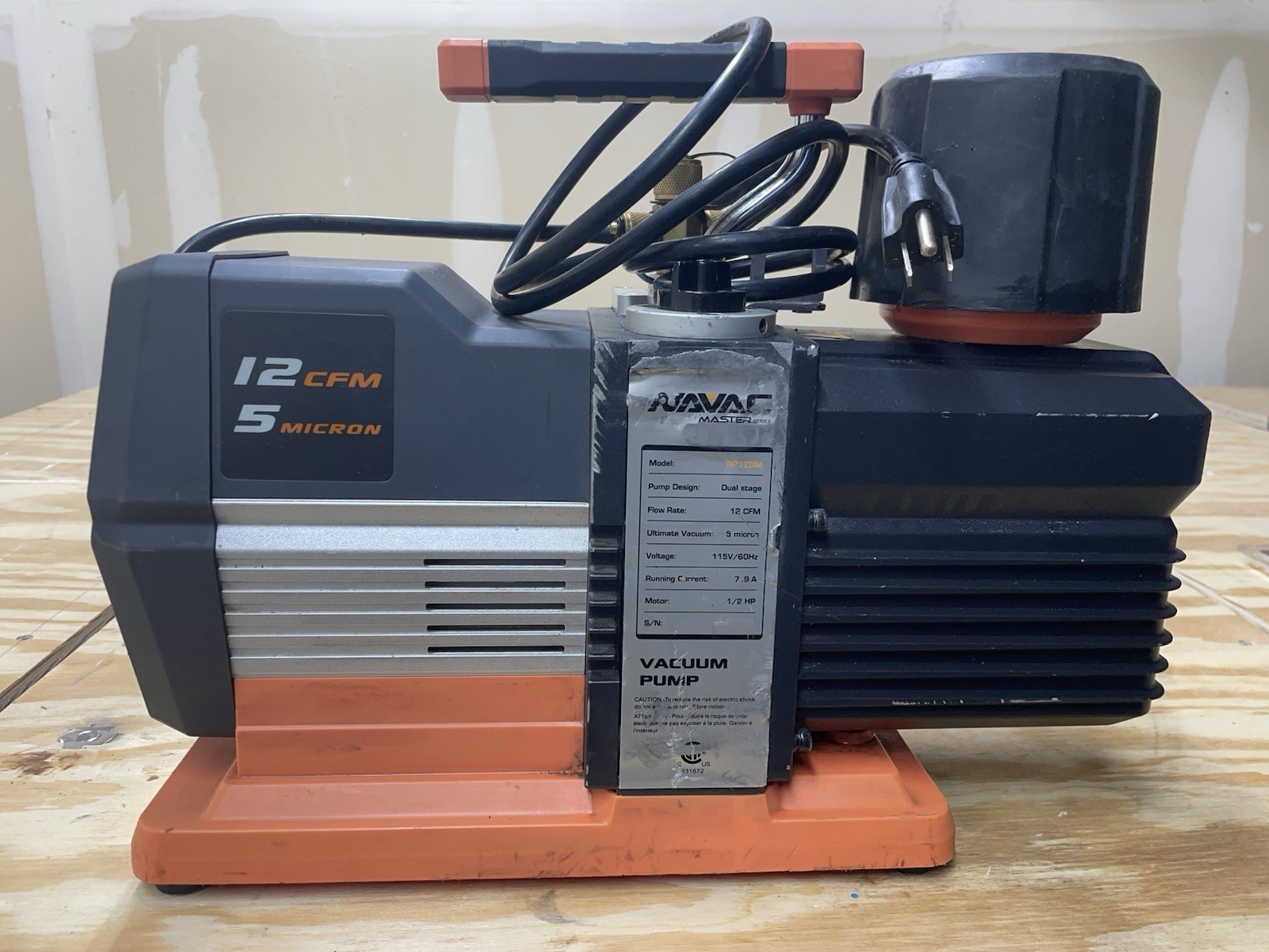 NAVAC NP12DM Vacuum Pump | 12 CFM | Dual-stage DC Motor | 5 MICRON TESTED