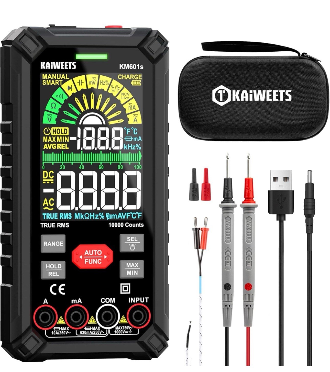 KAIWEETS KM601 Smart Digital Multimeter Auto Ranging 10000 Counts True RMS