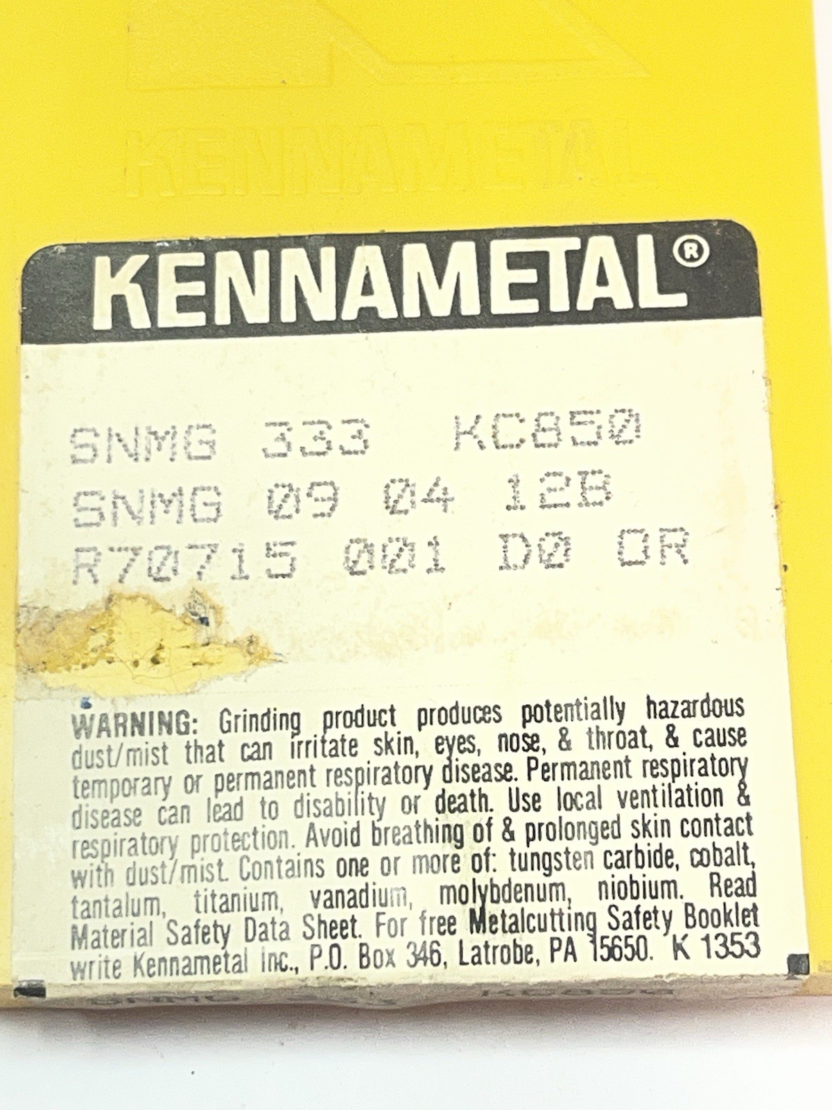 Kennametal SNMG333/ SNMG 090412B KC850 Carbide Turning Inserts Qty.10 (26MY615)