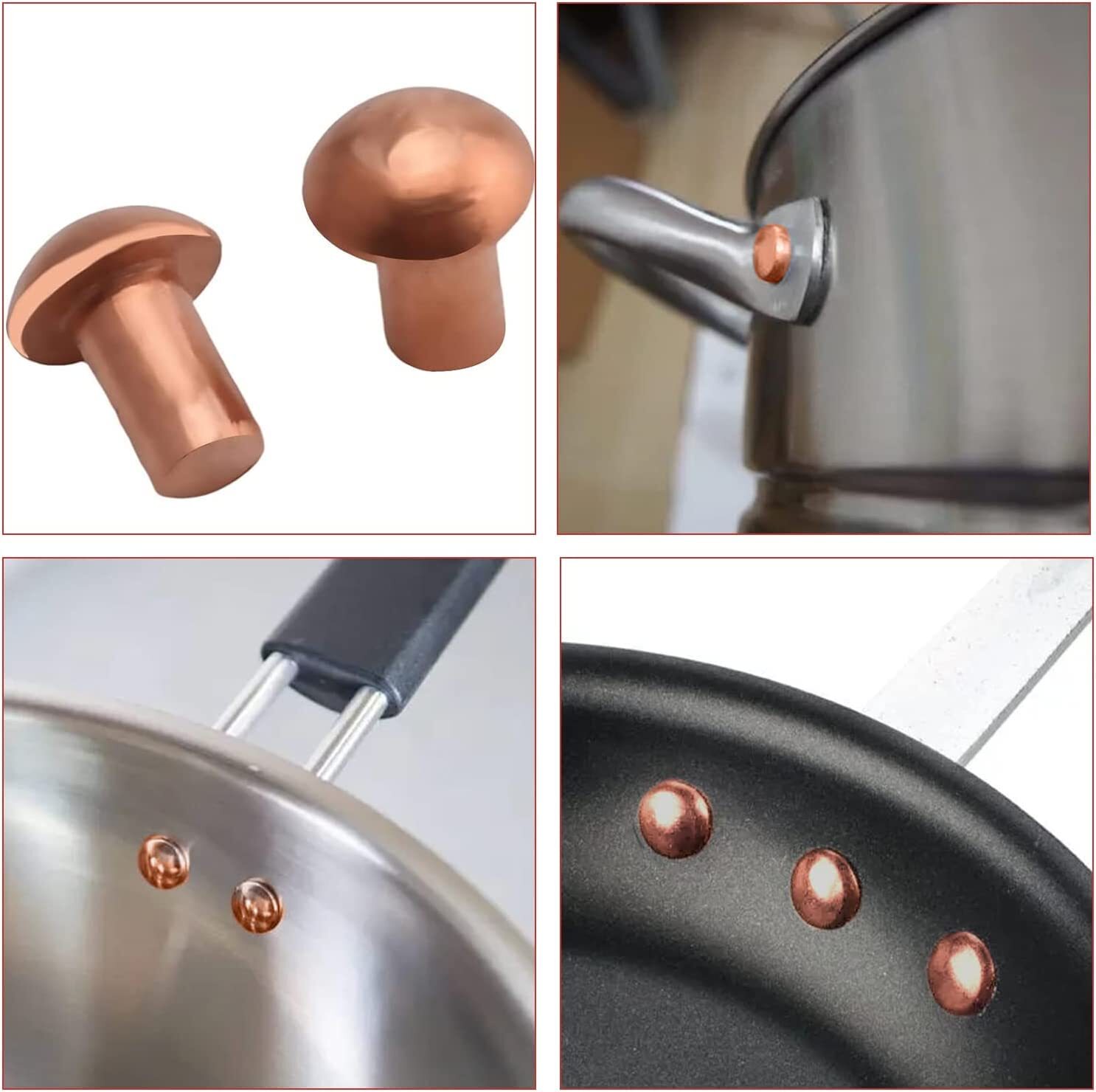 Solid Copper Round Button Head Rivets DIN660 1.5mm 2mm 2.5mm 3mm 4mm 5mm 6mm 8mm