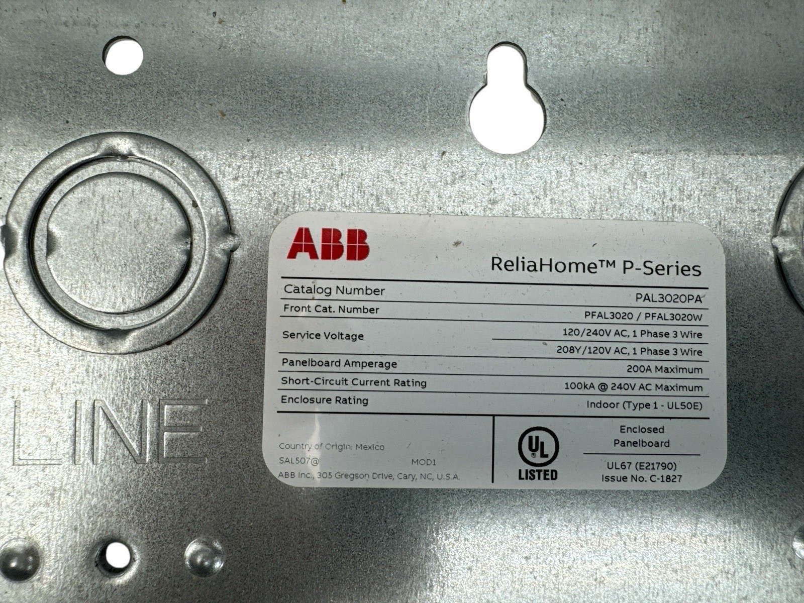 ABB PAL3020PA 200A 30-Space 60-Circuit Indoor Main Lug Panel W/Breakers (OB3)