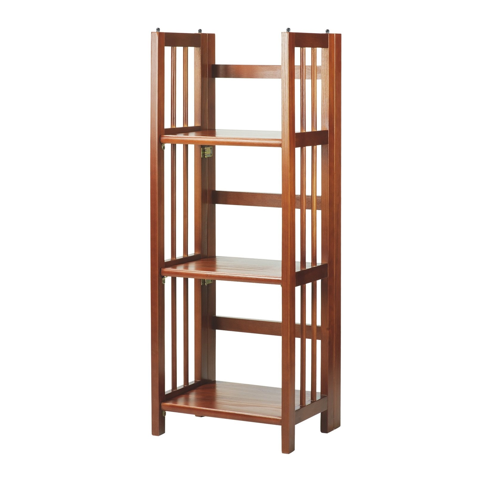 Casual Home Narrow 3-Shelf Folding Bookcase, 14″ Wide, Mahagony Mahogany