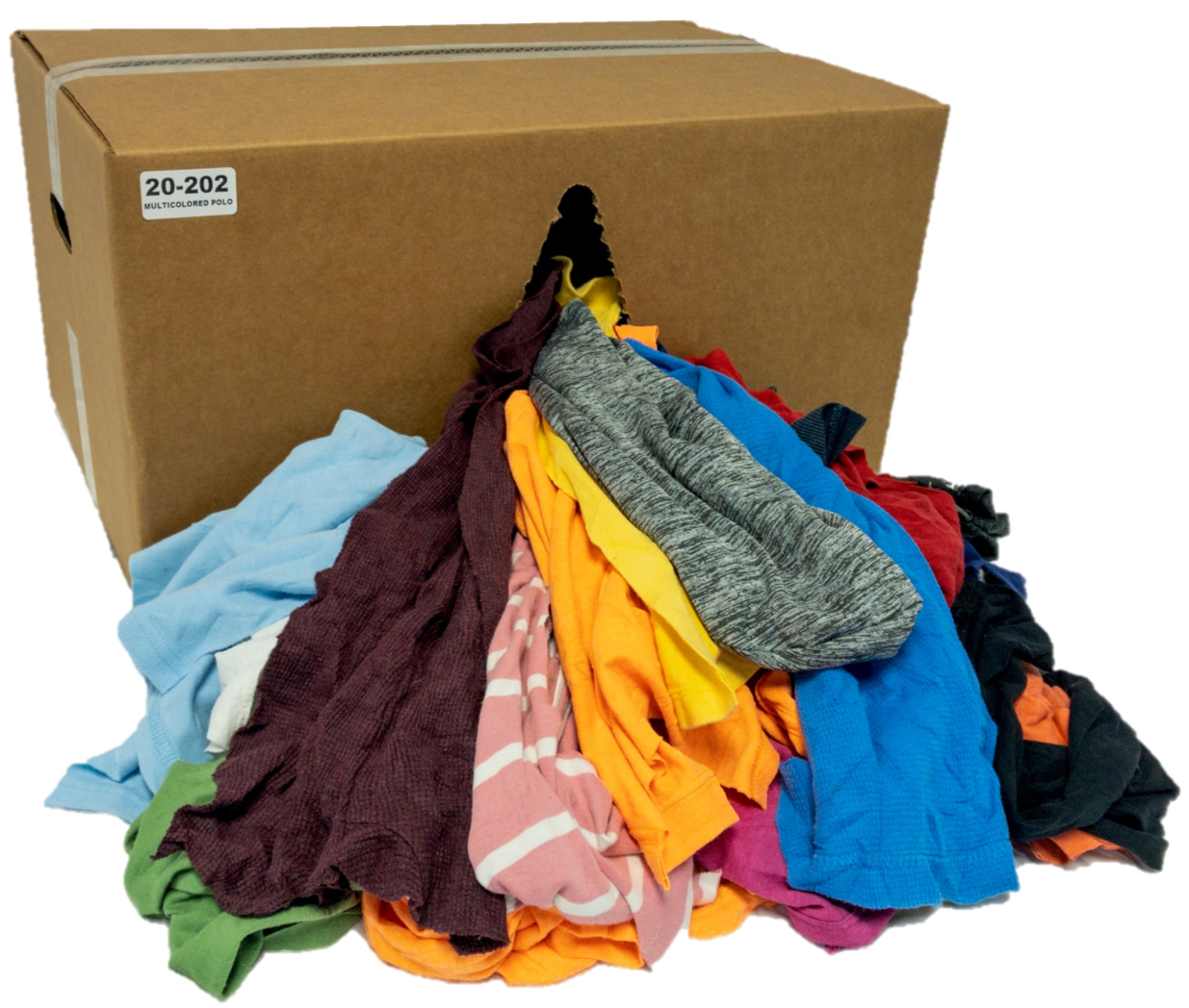 Knit Colored Rags – 50 LB Box – Wiping Cleaning Cloths