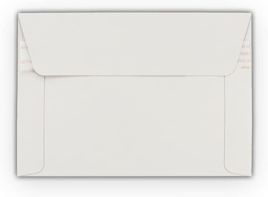 75 6.5 X 4.5 Rigid Photo Mailers Stay Flats White Cardboard Self Seal Envelopes