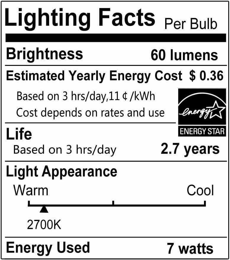 15-Pack Night Light Bulbs 7 Watt, 120V E12 C7 Small Light Bulb for Plug-in Hi