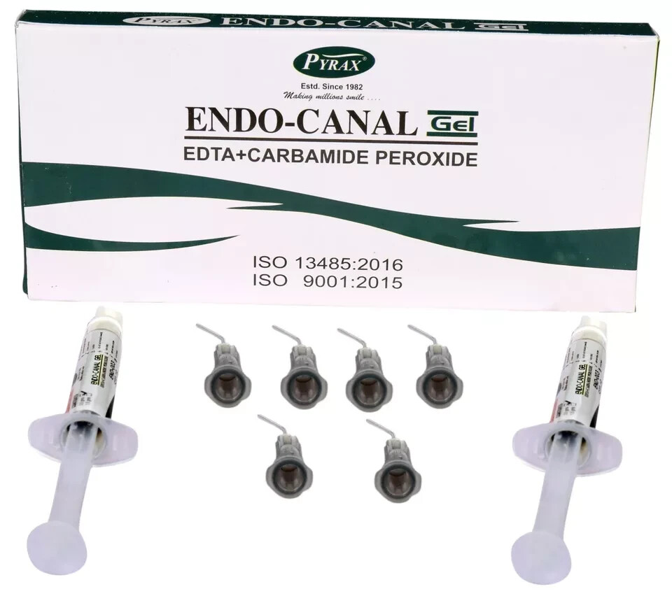 Pyrax ENDO CANAL EDTA Gel with Carbamide Peroxide 2 x 3gm Syr Pack