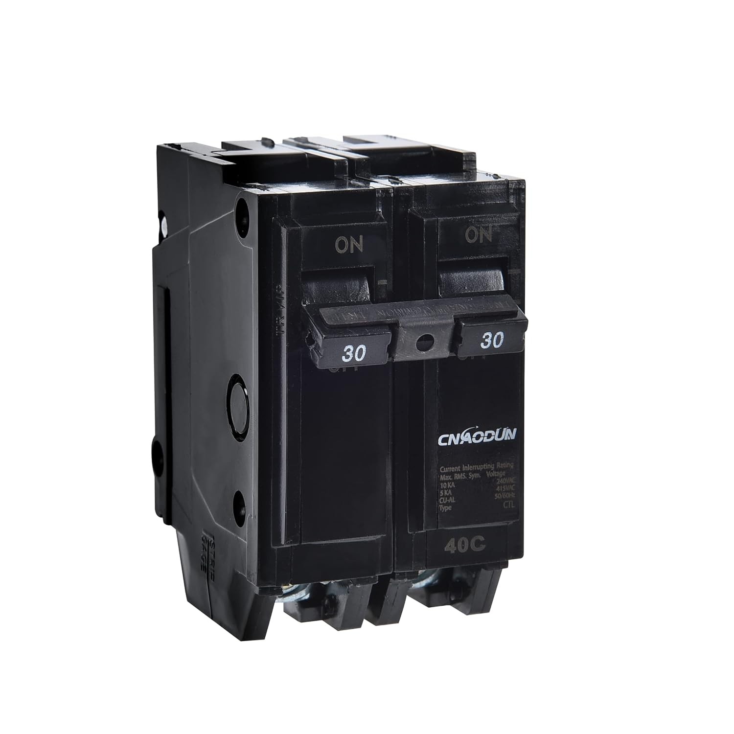 CNAODUN 100 Amp 2 Pole Circuit Breaker 120 240VAC 10KA Plug In Mount CB2P-100A