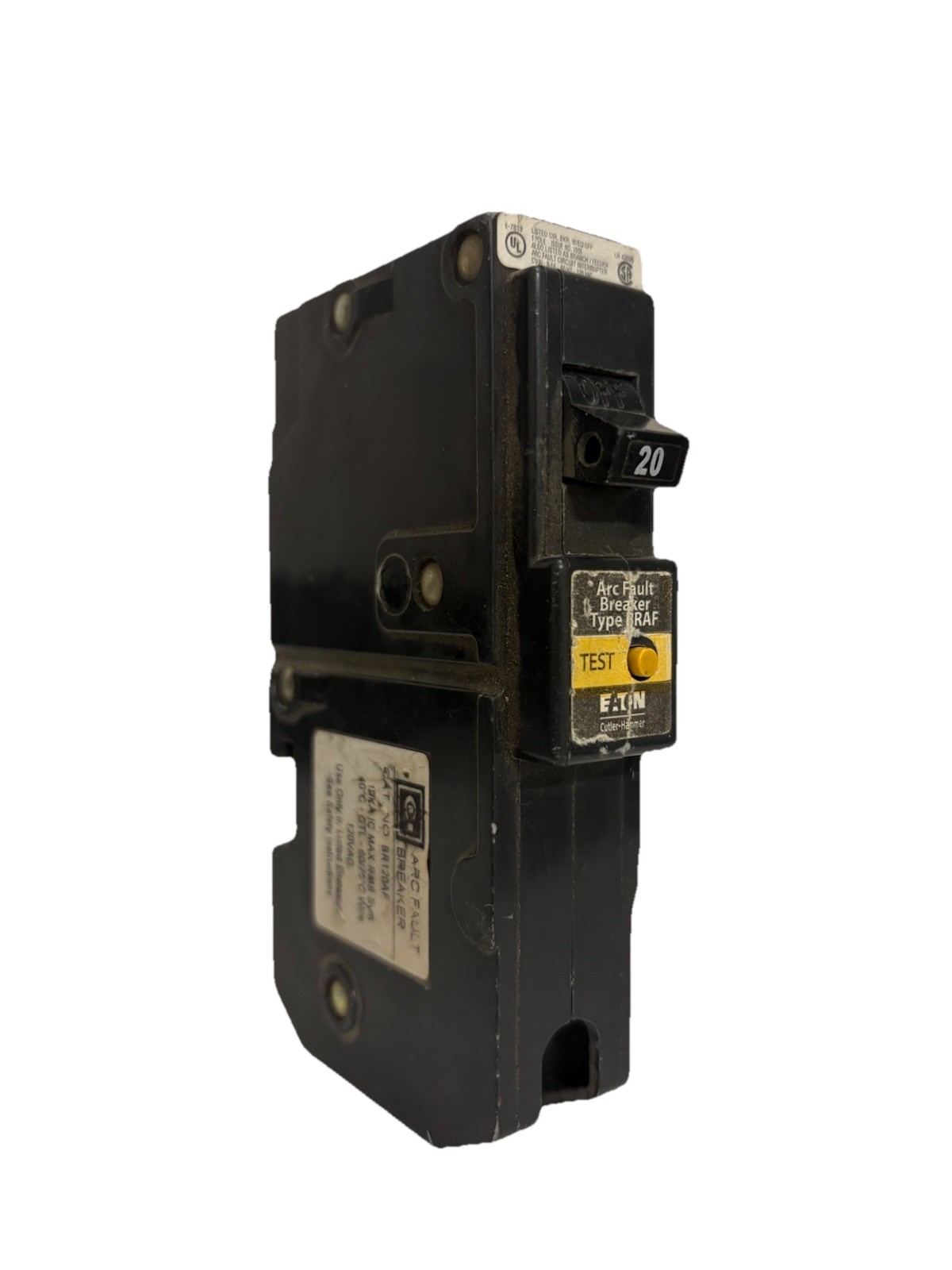 Eaton BR120AF 1 Pole 20 Amp Arc Fault Circuit Breaker