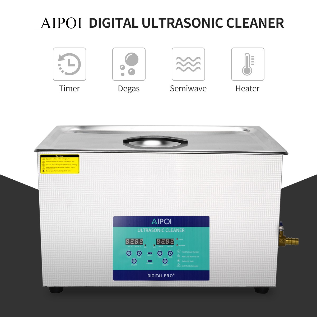 New 30L Ultrasonic Cleaner Stainless Steel Industry Heated Heater w/Timer Basket