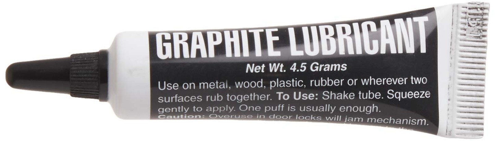 Lucky Line Graphite Dry Lock Lubricant Powder, 4.5 Grams (9501), Black and White