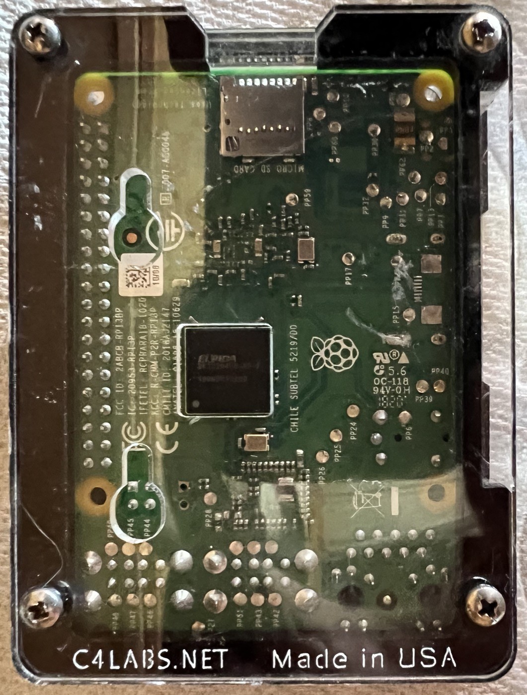 Raspberry Pi 3 Model B+ (3B+) in Clear Acrylic Case – Tested Working