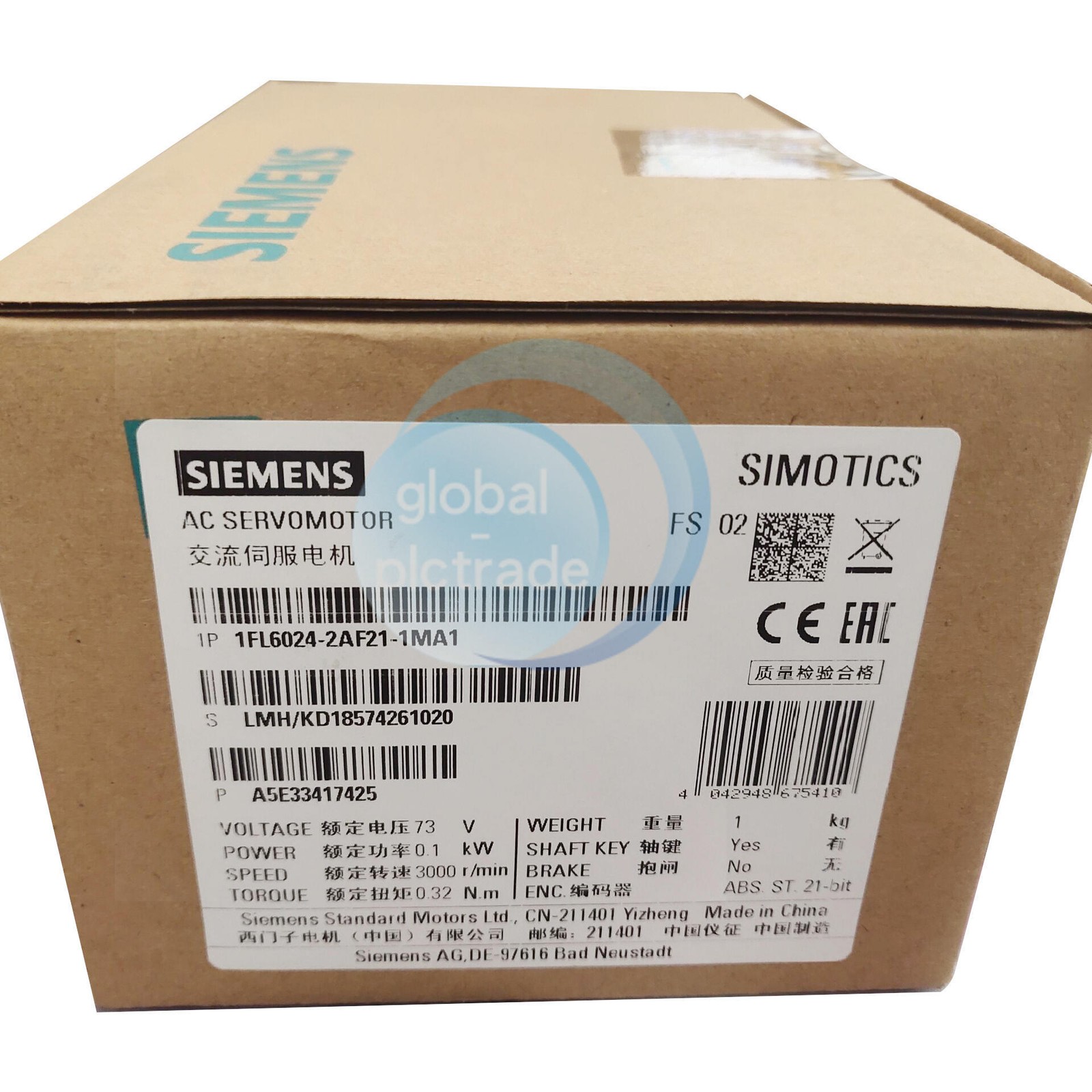 1PCS NEW SIEMENS Servo Motor 1FL6024-2AF21-1MA1
