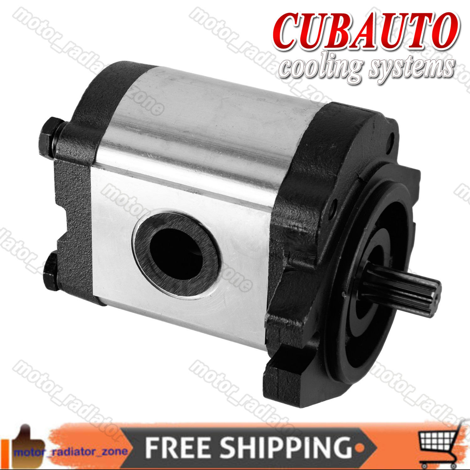 3-15 GPM Hydraulic Gear Pump 9 Tooth Spline Shaft SAE A-2 Bolts CCW Cast Iron.