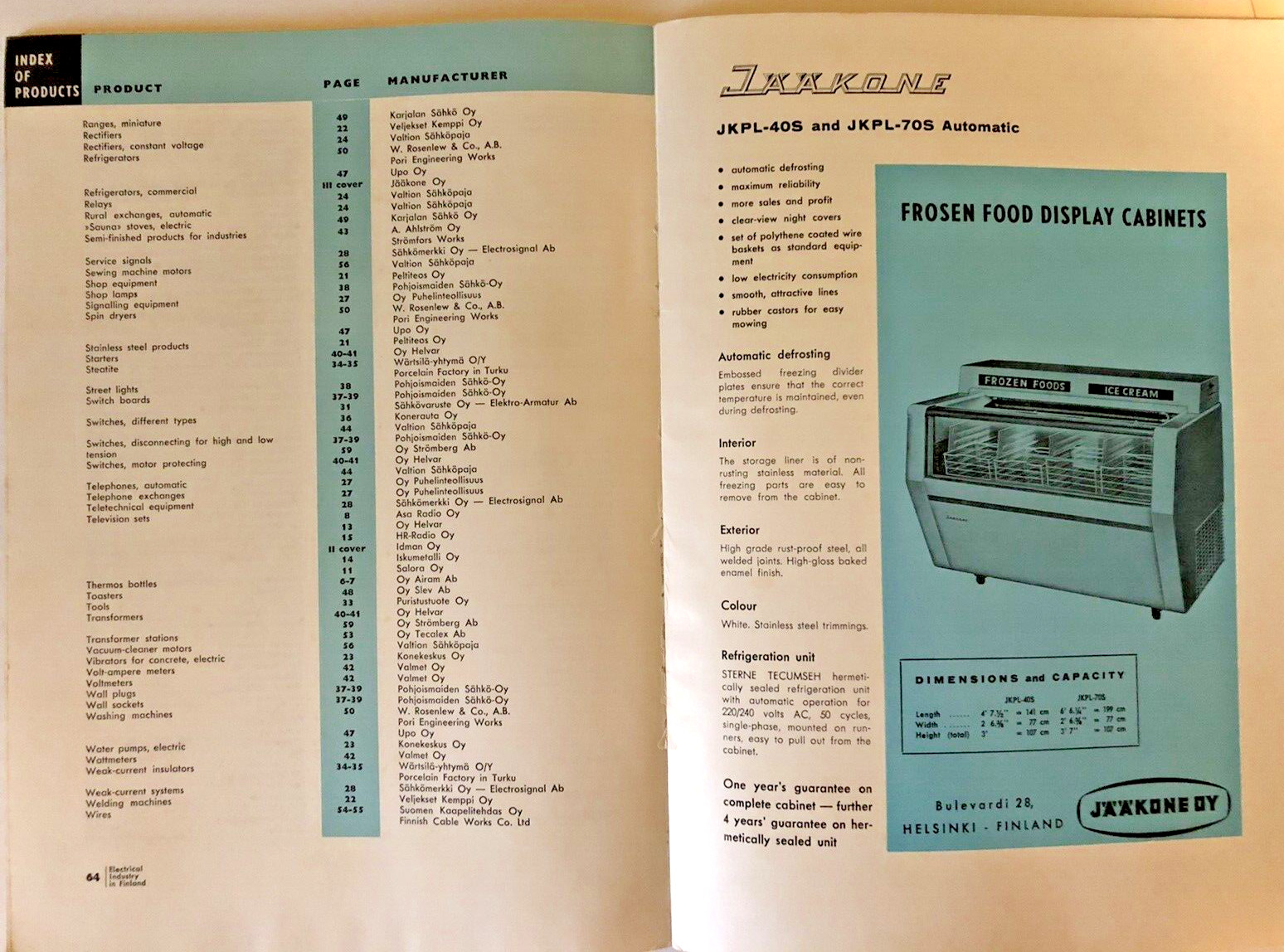 ELECTRICAL INDUSTRY IN FINLAND 1961 EXPORTS Radios Television Sets Telephones ++