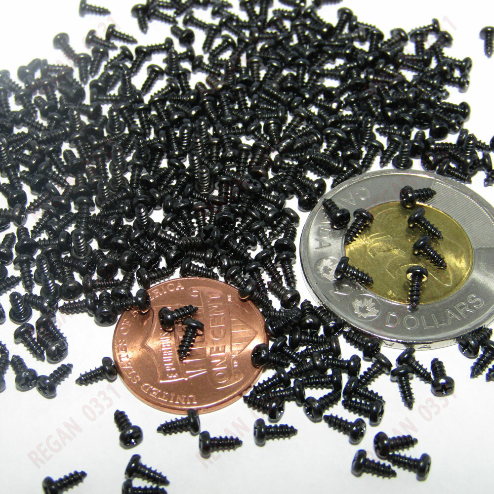Black Self Tapping Screw Phillips Pan Head Small Micro M1,M1.2,M1.4,M1.5,M1.7