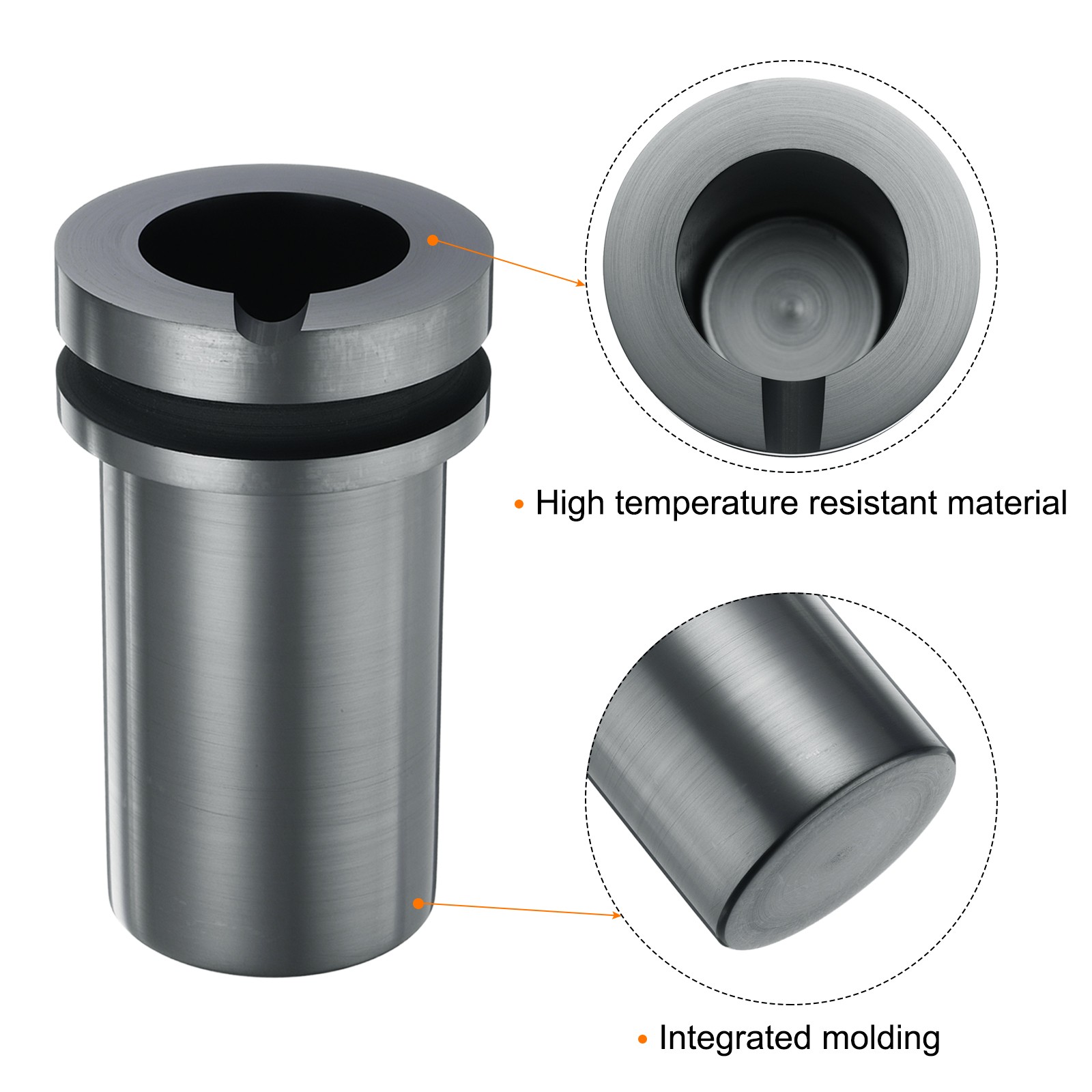 Graphite Crucible 0.5kg High Purity Graphite Crucible Melting Ingot 1.38″ ID