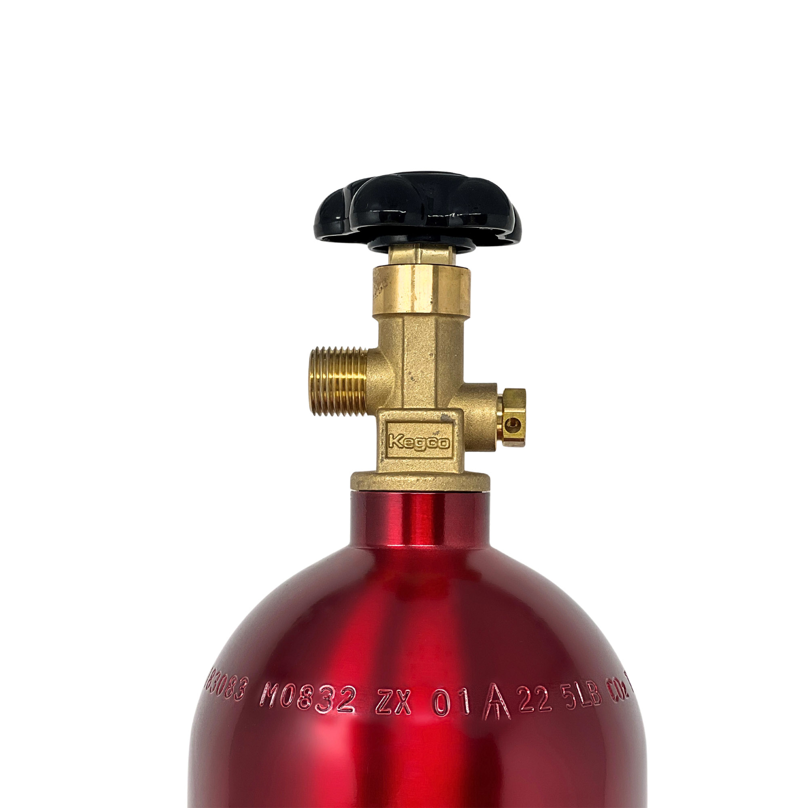 Kegco 5 lb. Aluminum Co2 Tank with Electric Red Epoxy Finish for Kegerator