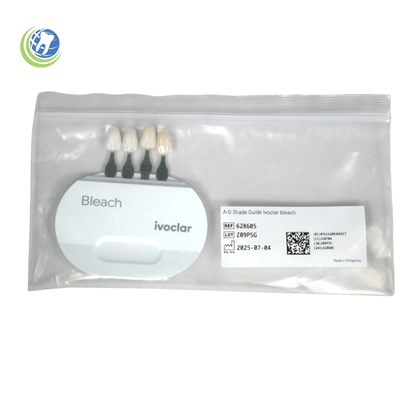 Ivoclar A-D Dental Bleach Whitening Shade Guide BL1 to BL4 628605