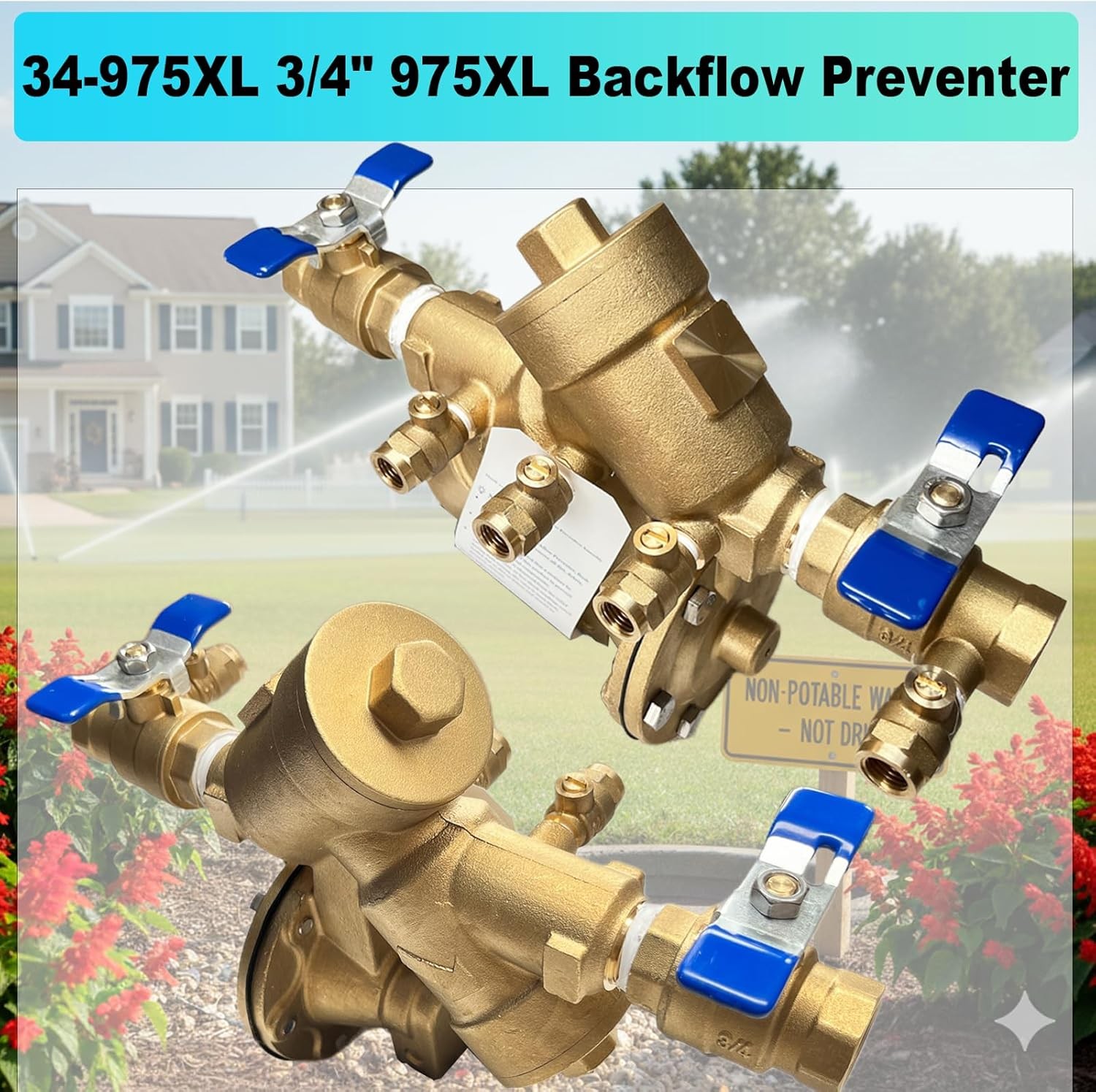 34-975XL2 3/4″ Reduced Pressure Zone Backflow Preventer Valve NEW