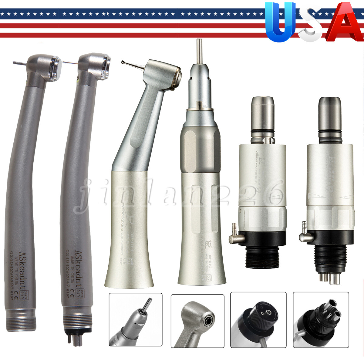 Dental LED Handpiece Kits E-generator Ceramic/Hygiene Prophy Handpiece Air Motor