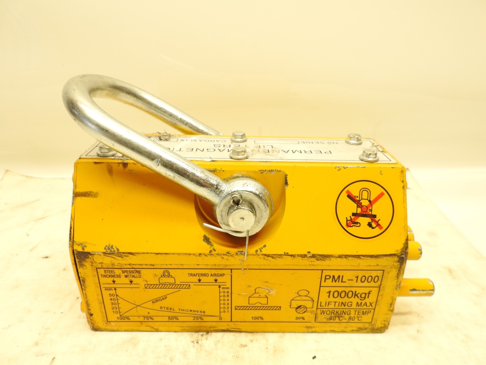 Permanent Magnet Lifter PML-1000 2200lbs/1000kg Pulling Capacity